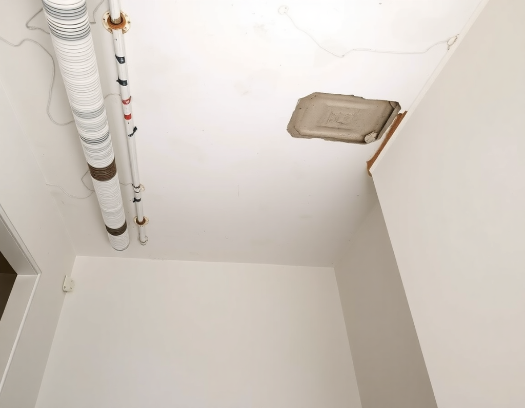 Soffitto da correggere con controsoffitto in cartongesso