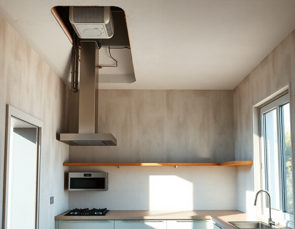 Cucina da completare con veletta in cartongesso